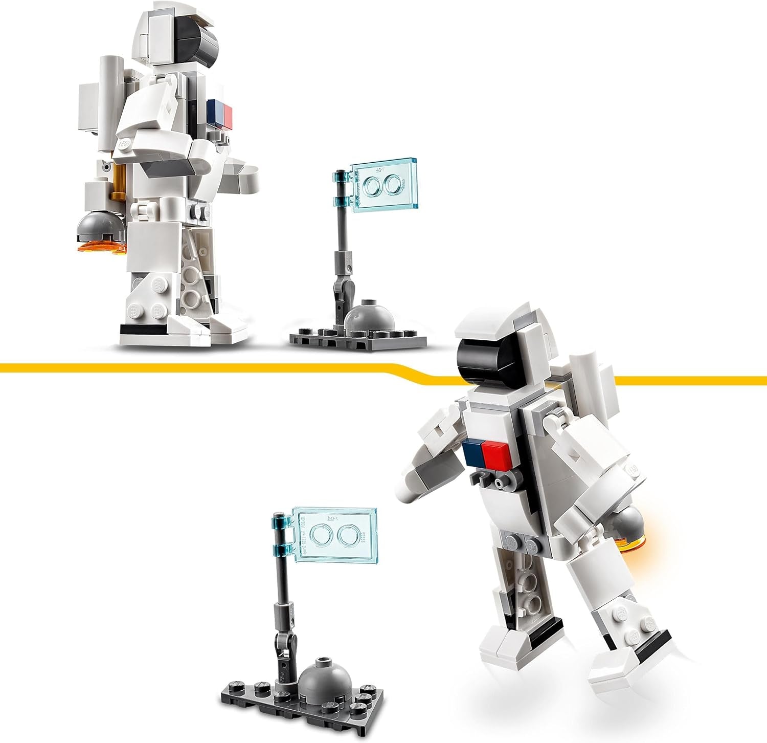 LEGO 31134 Creator 3in1 Spaceshuttle Spielzeug zum Astronauten zum Raumschiff, Konstruktionsspielzeug für Kinder, Jungen, Mädchen ab 6 Jahren, kreative Geschenkidee