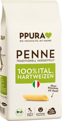 PPURA Paste Penne Organice din Grâu Dur 500g, paste tubulare 100% naturale, Fabricate în Italia - paste italiene fără aditivi, coloranți sau conservanți