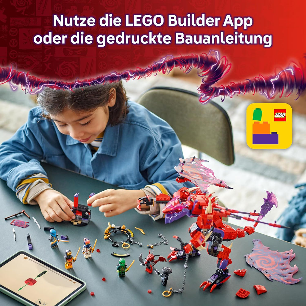 LEGO NINJAGO Chaosdrache Donnerzahn - Spielzeug mit 6 Ninja Minifiguren - Rollenspiel Bauset für Jungen und Mädchen ab 8 Jahren - Geschenke für Fans der TV-Serie Aufstieg der Drachen 71832
