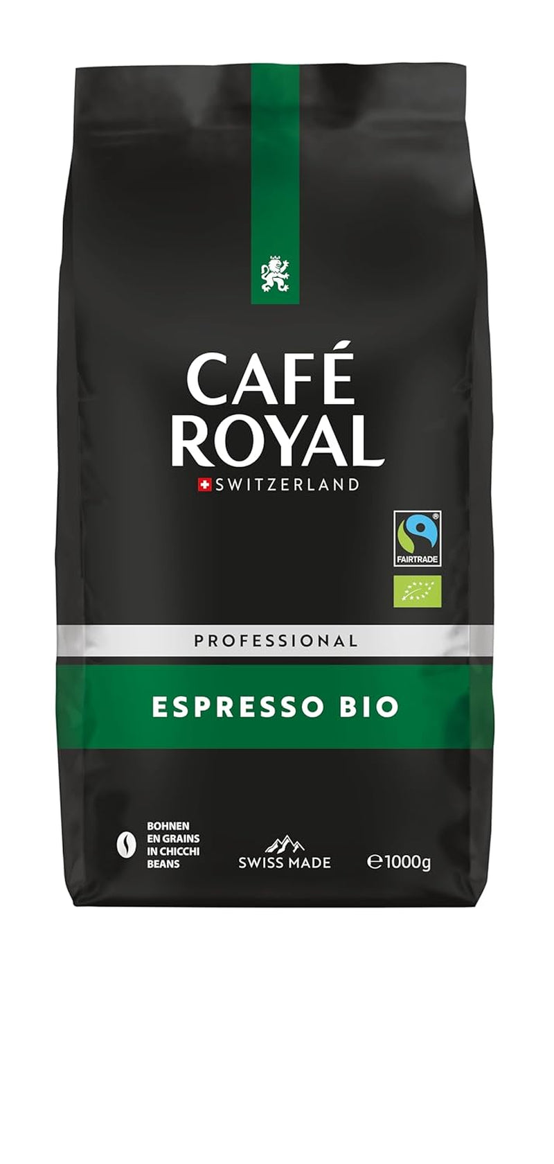 Café Royal Professional Line Bio Espresso – Kaffeebohnen für Vollautomaten, aromatisch, dunkle Röstung, Stärke 4/5, Bio & Fairtrade, 1 kg