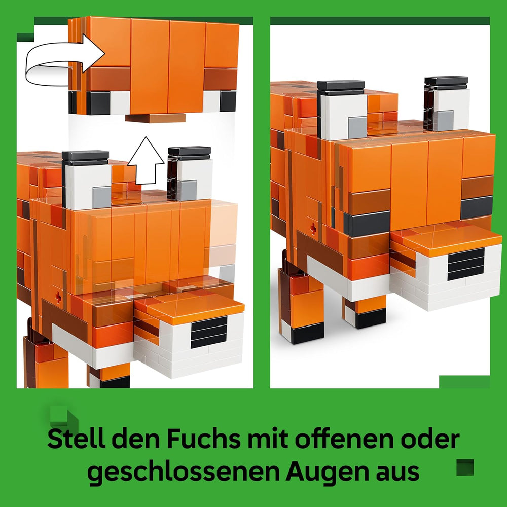 LEGO Minecraft Der Fuchs - 3D-Puzzle Tierfigur mit Zubehör - Gaming Deko für Schlafzimmer oder Gaming Raum - Gamer Spielzeug zum Geburtstag für Jungen, Mädchen und Fans ab 10 Jahren - 21588