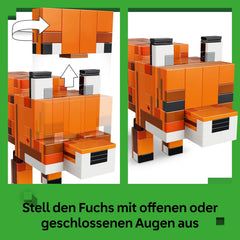 LEGO Minecraft Der Fuchs - 3D-Puzzle Tierfigur mit Zubehör - Gaming Deko für Schlafzimmer oder Gaming Raum - Gamer Spielzeug zum Geburtstag für Jungen, Mädchen und Fans ab 10 Jahren - 21588