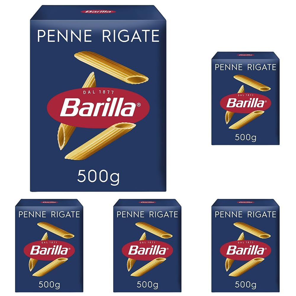 Paste Barilla Classic Penne Rigate Nr. 73 din grâu dur de înaltă calitate, întotdeauna al dente (1 x 500 g)
