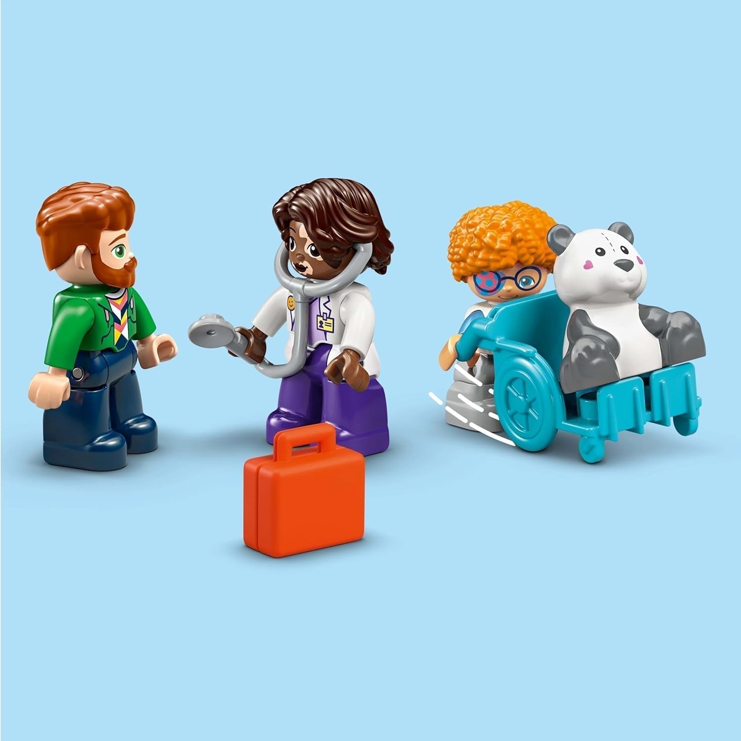LEGO DUPLO Town Prima vizită la doctor, jucărie de construcție, set de joacă pentru a promova abilitățile motorii fine, cadou pentru copiii mici de la 2 ani, jucărie educativă, joc de rol în spital 10449 Seturi de constructie Besuche den LEGO-Store