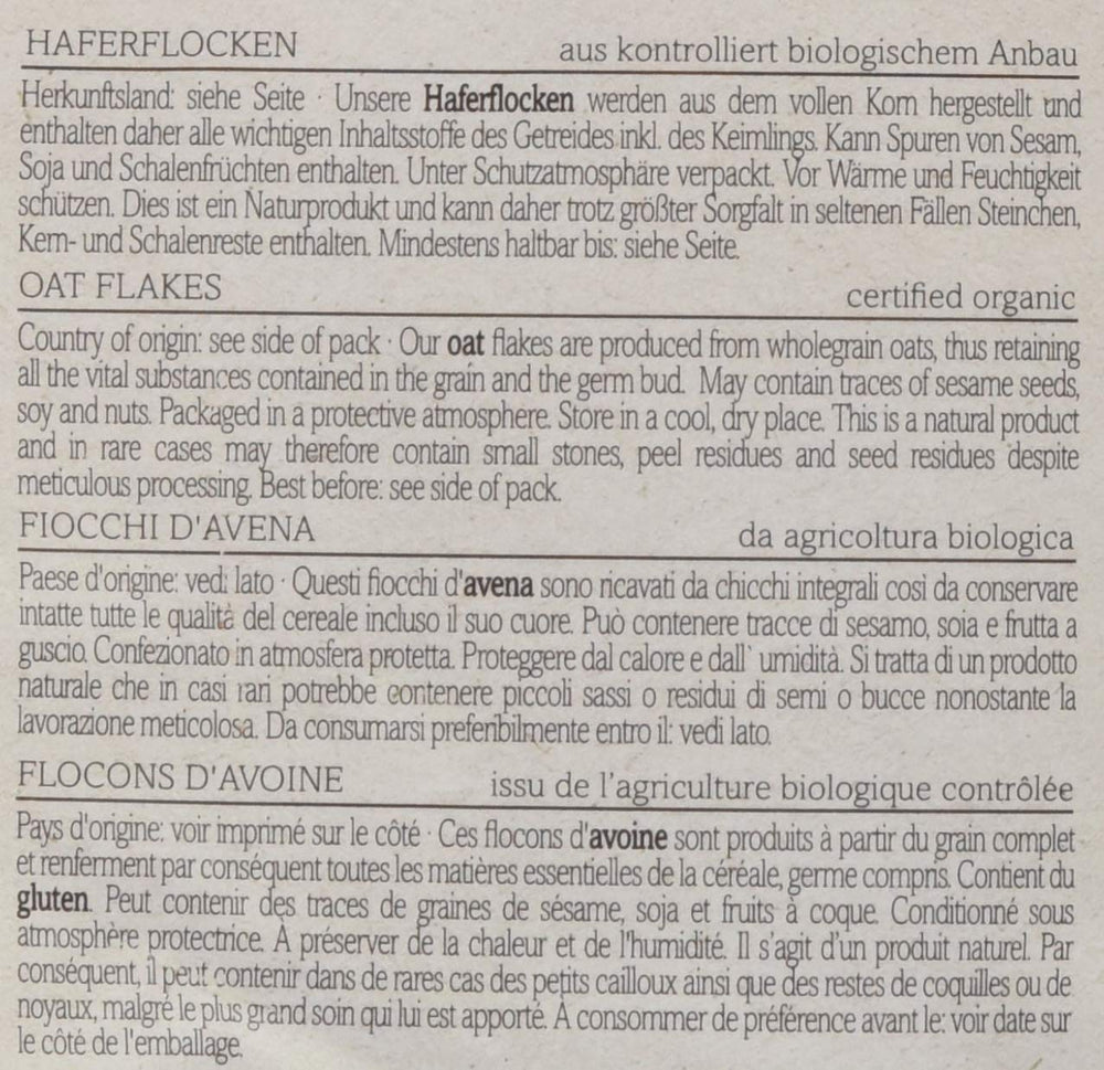 Fulgi de ovăz bio Verival, pachet de 6 (6 x 500 g)