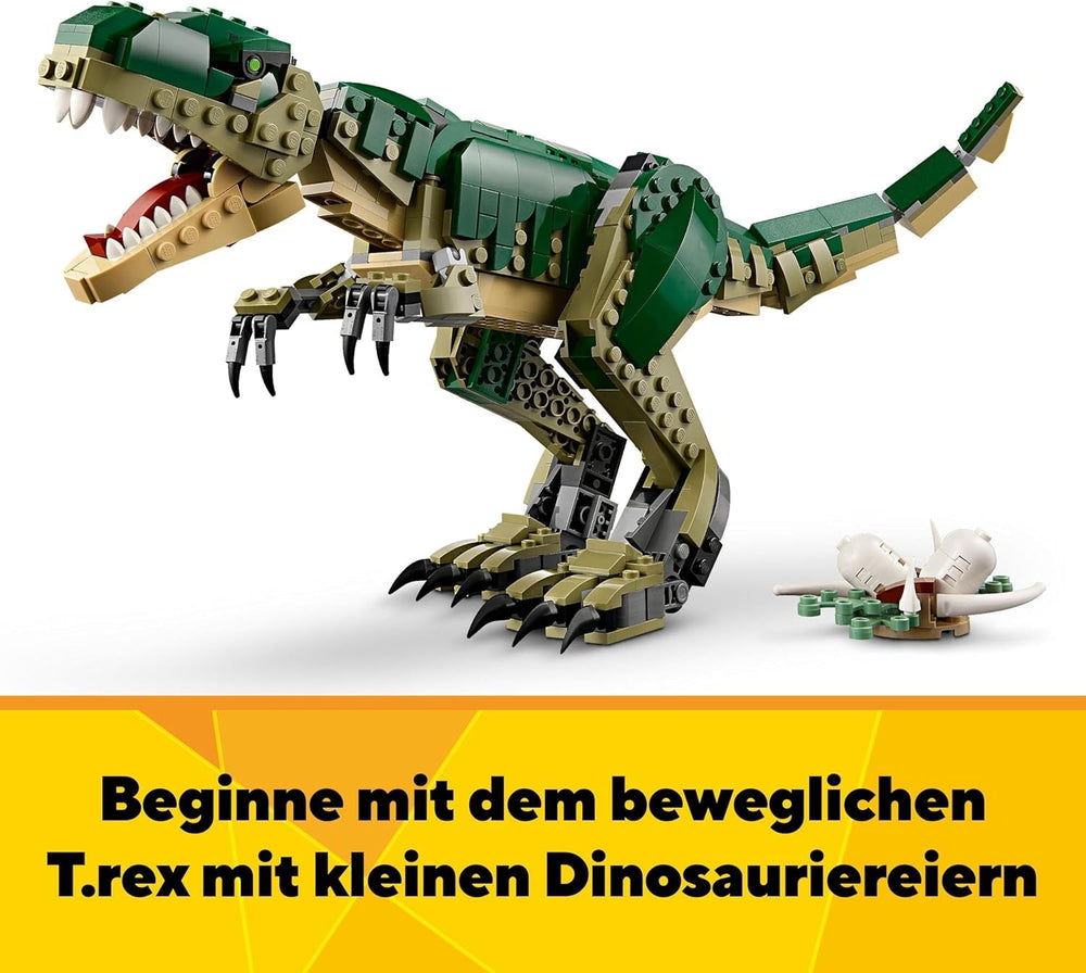 LEGO Creator T.Rex, Dino 3-in-1 pentru transformare în Triceratops sau Pterodactil, model de dinozaur mobil pentru copii, cadou pentru băieți și fete 31151 Seturi de constructie Besuche den LEGO-Store