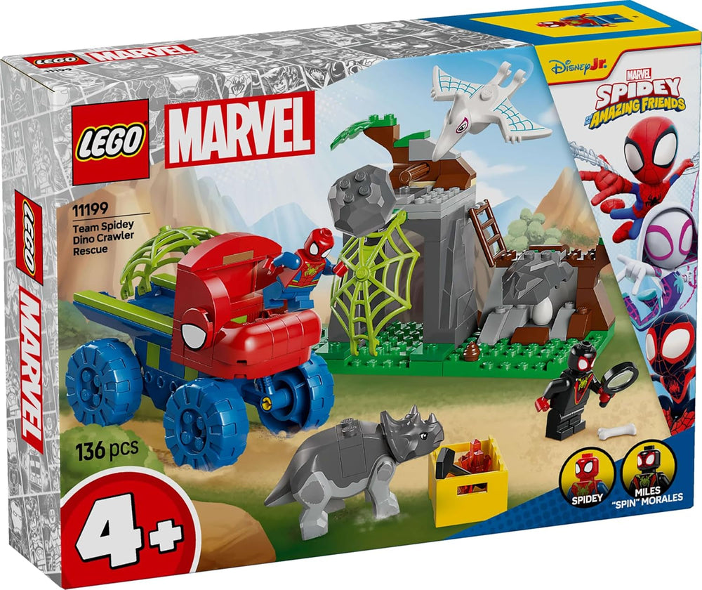 LEGO Marvel Echipa lui Spidey într-o misiune de salvare în camionul Dino, mașină de jucărie construibilă pentru supereroi, set de aventură pentru copii 4+, Spidey și super prietenii săi 11199 Seturi de constructie Besuche den LEGO-Store
