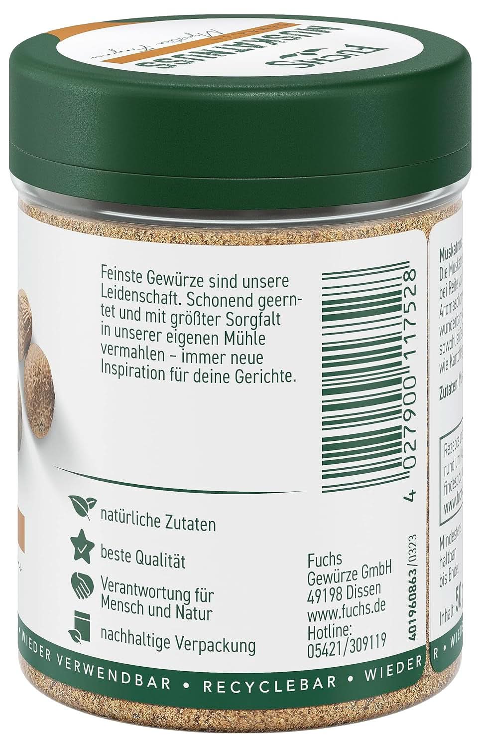 Fuchs Nucșoară măcinată, 50 grame Condimente Naty Shop