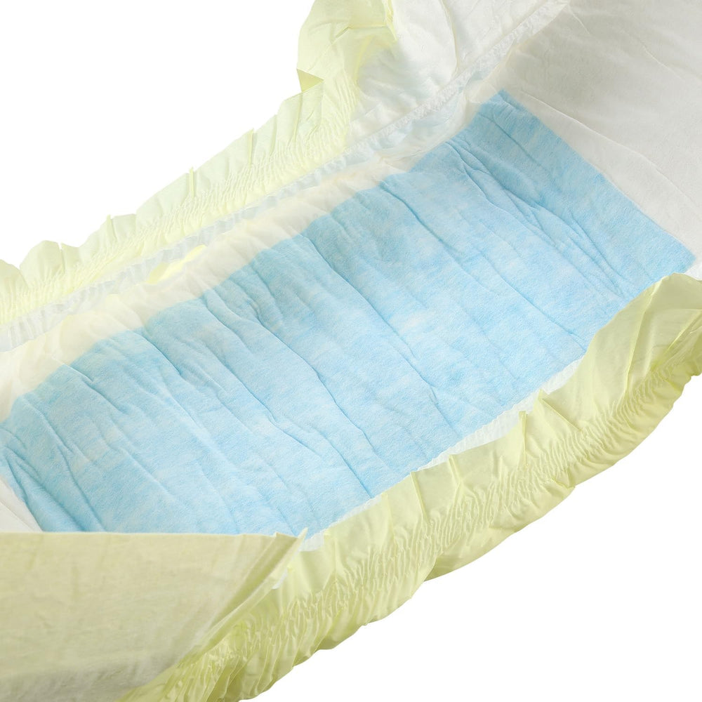 Scutece pentru adulți CutiePlusU, pachet de 10 chiloți de incontinență de unică folosință cu bucle pentru femei și bărbați, absorbție maximă peste noapte - Galben (Mărime medie 71-96 cm)