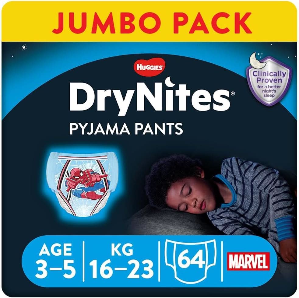 HUGGIES Drynites scutece de noapte, pentru băieți 4-7 ani (17-30 kg), 30 bucăți Naty Shop 64 buc 64 buc