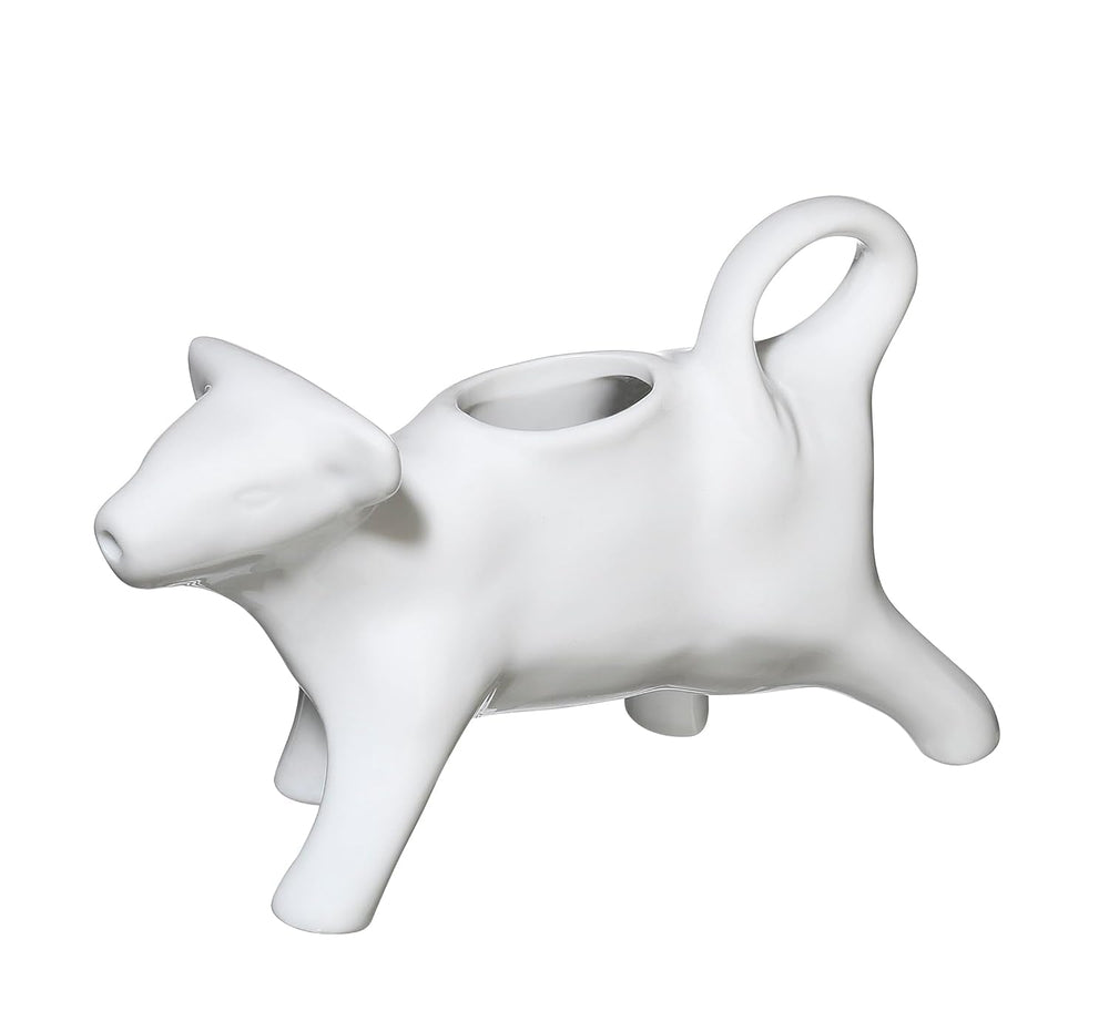 Cilio Milk - Cană de lapte în formă de vacă | Porțelan | Cană de lapte în formă de vacă | Cu mâner | Cană pentru cafea, lapte și frișcă | Decorațiune pentru masa de mic dejun | Capacitate 125 ml