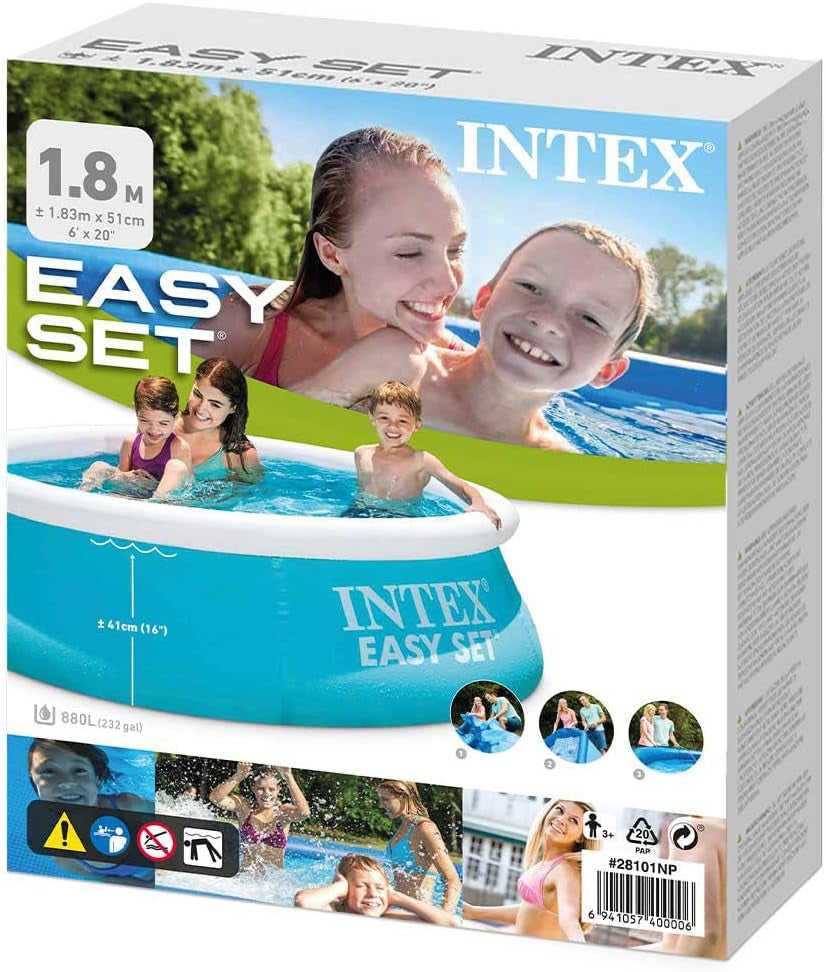 Piscină Easy Set - Piscină supraterană - Pentru copii, 183cm x 183cm x 51cm și prelată Easy Set - Prelată pentru piscină - Ø 244 cm - Pentru piscine Easy Set