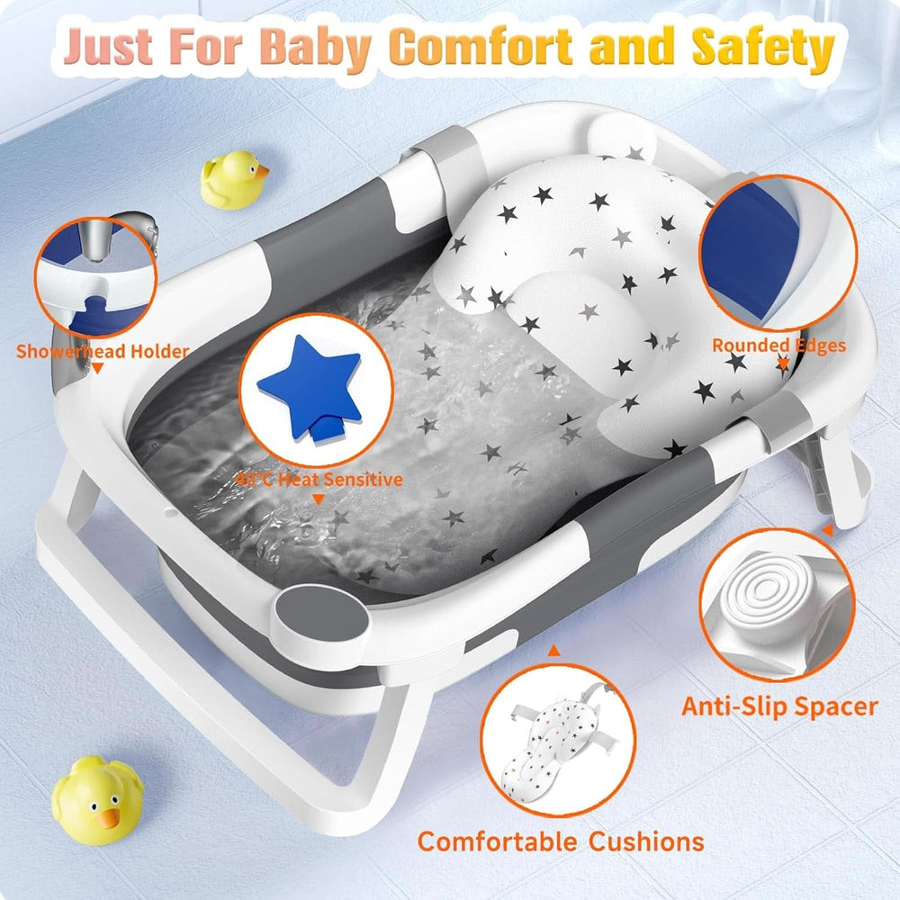 Rabb 1, cadă portabilă pentru nou-născuți si copii mici cu covoraș antiderapant și orificiu de scurgere. (Fără termometru) Mama si Copilul Naty Shop