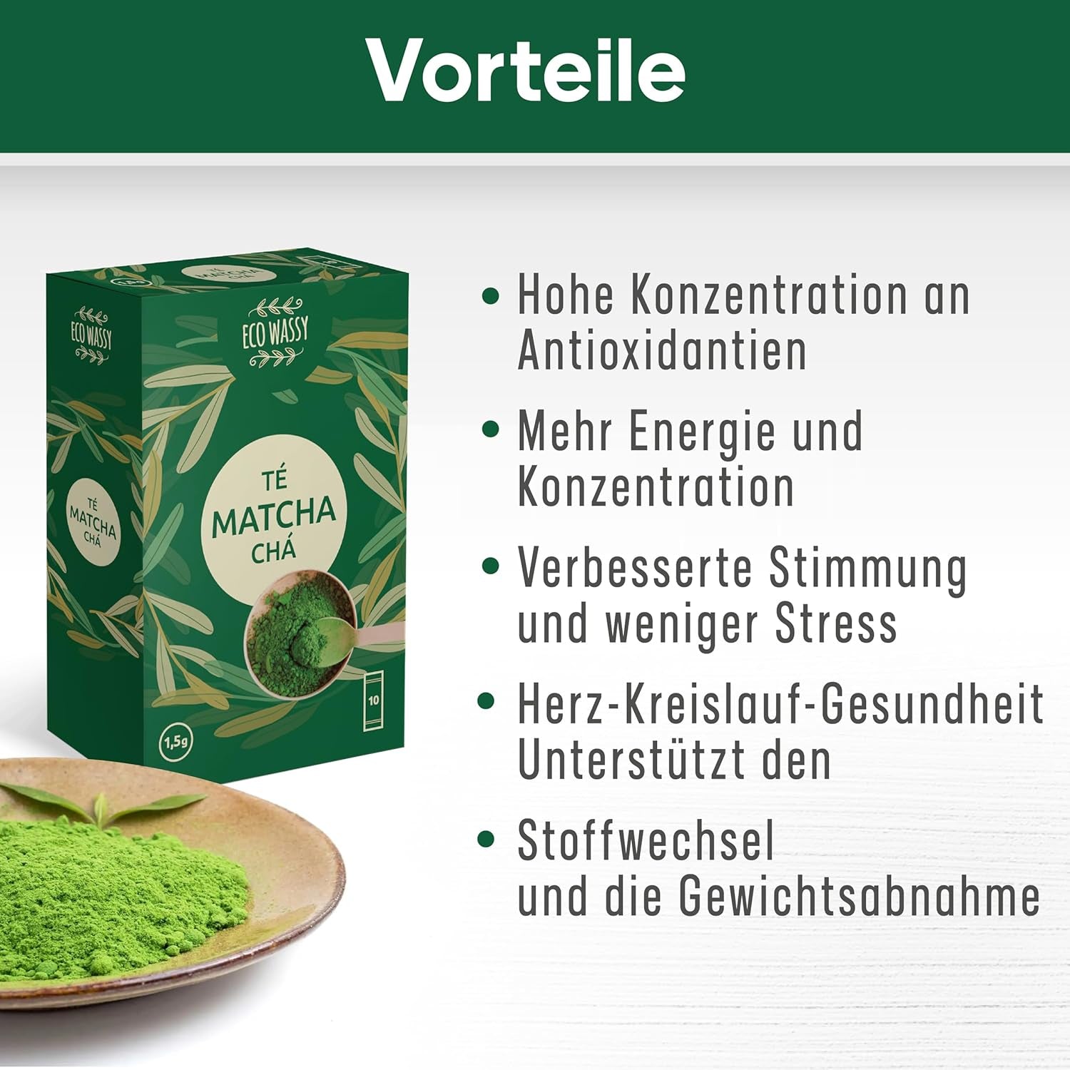 Ceai Matcha japonez certificat. 100 de cutii, calitate ceremonială. 100 de stickuri individuale pentru transport ușor. Pudră Matcha 100% naturală. Reducător, detoxifiant și antioxidant. (100 stickuri