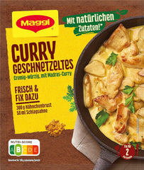 MAGGI Fix für Curry Geschnetzeltes, Würzmischung, mit natürlichen Zutaten*, für 2 Portionen, 1er Pack (1 x 41g)