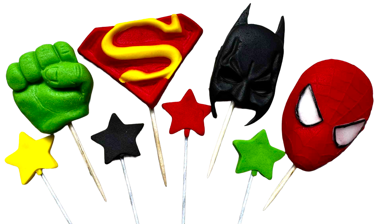 Set 8 decoratiuni comestibile, Super eroi