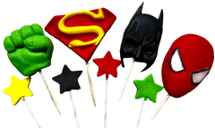 Set 8 decoratiuni comestibile, Super eroi
