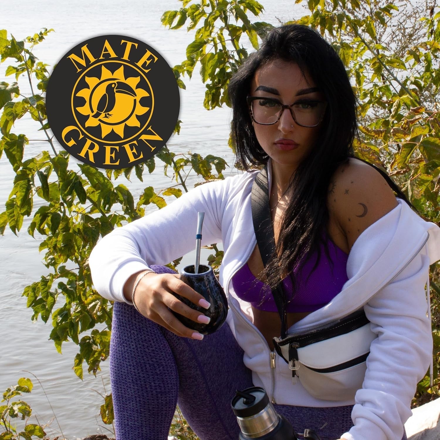 Set de ceai Yerba Mate pentru 2 persoane – Mas Energia Guarana 400 g – Cană din ceramică Marmol Blue 350 ml – Bombilla din oțel inoxidabil 19 cm – Ceai vrac 2 x 200 g