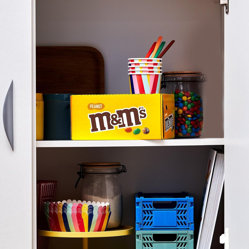 M&M's Peanut, pachet vrac de ciocolată, 24 x 45g, linte cu ciocolată și aromă de arahide, cadou de ciocolată (1080g), ideal ca delicatesă cu tematică de fotbal american