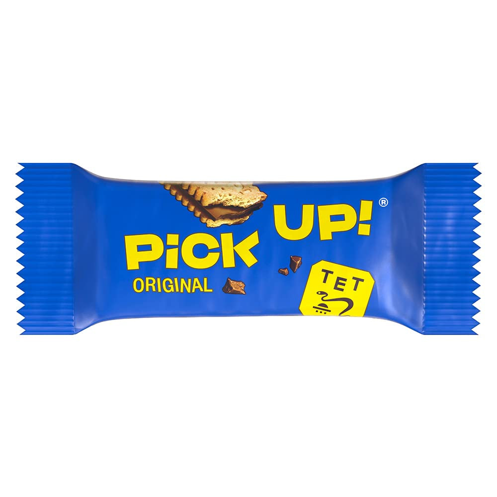 PICK UP! minis Original + Choco&Milk (1 x 1,06 kg), mini batoane ca gustare cu o tabletă crocantă de ciocolată cu lapte între doi biscuiți, pachete cu 100 de porții
