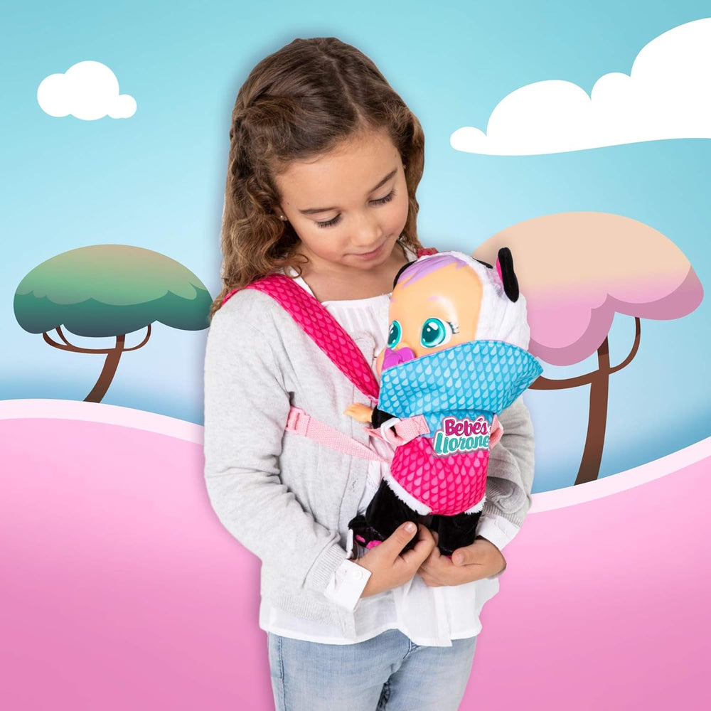 CRY BABIES Babytrage - Puppentrage, tragbar Vorne und Hinten, Tragesitz; Puppenzubehör für Cry Babies Puppen und alle 30cm Puppen geeignet - Perfekte Spielzeug für Kinder ab 3 Jahren