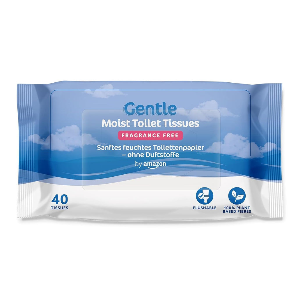 By Amazon Șervețele de toaletă moi, umede, fără miros, fine pentru a trage apa, neparfumate, 240 bucăți (6 pachete a câte 40 bucăți fiecare) (Fostul brand Presto!)