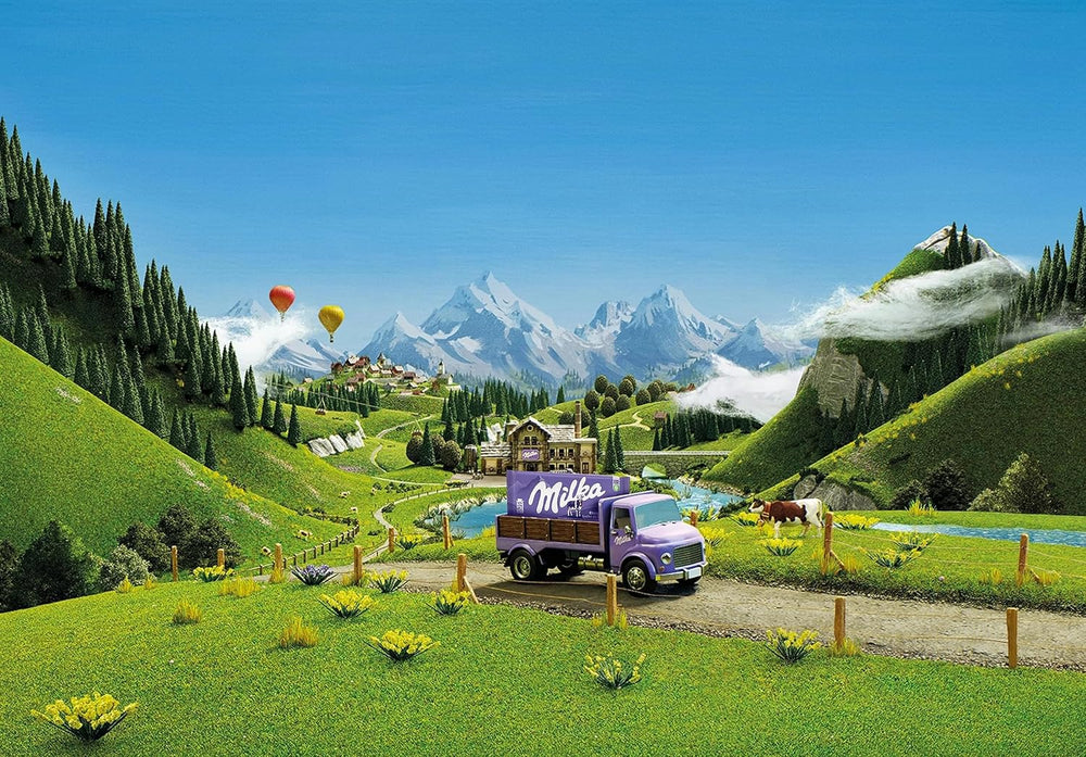Milka Triolade 1 x 280g | Tabletă mare din trei straturi de ciocolată | Ciocolată cu lapte alpină, ciocolată albă și neagră | Ciocolată Milka din 100% lapte alpin | Tablete de ciocolată (pachet de 5)