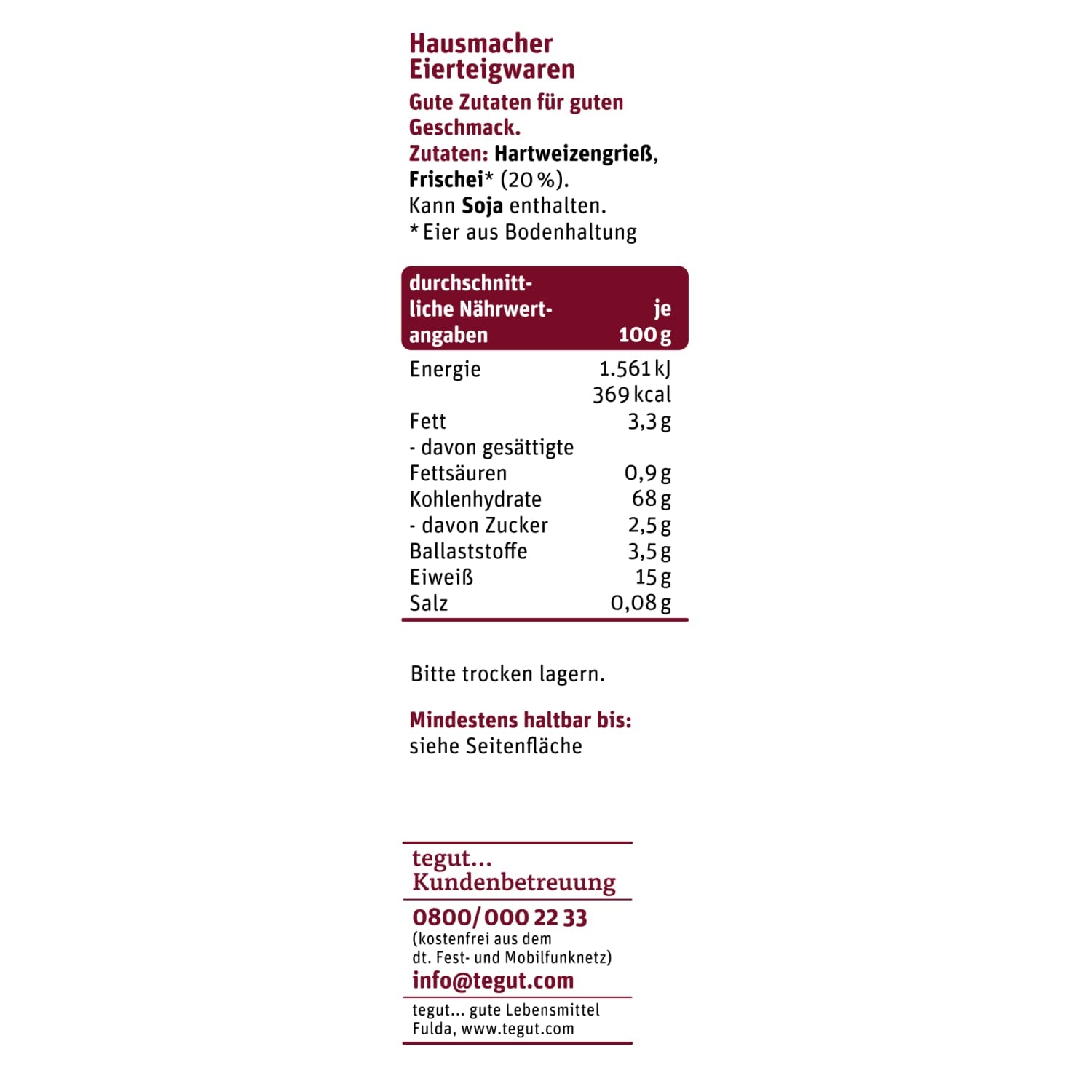 tegut... Tăiței din ou Waves - Tăiței panglică, 1 x 500 g