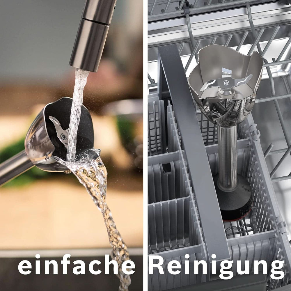 Bosch Stabmixer Ergomaster Serie 6 MSM6M673, 10 Jahre Motorgarantie, Edelstahl-Klingen, Verschleißfreie Keramik-Kupplung, Luftkühlung, Zerkleinerer, Kartoffelstampfer, Schneebesen, 1000 W Bucatarie Naty Shop