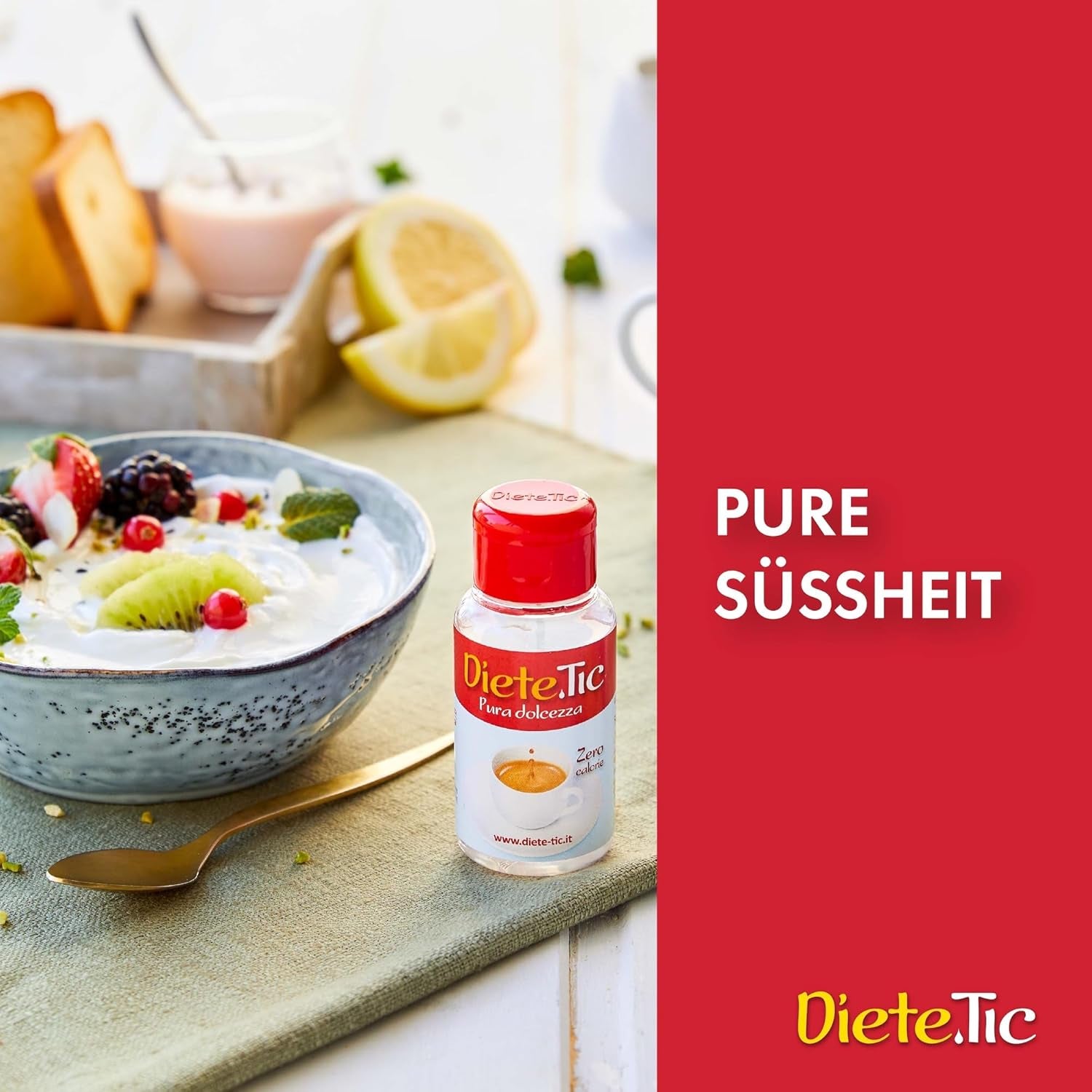 Îndulcitor lichid fără calorii, spray de dimensiuni 3 x 50 ml (1 picătură MAXI = 1 linguriță de zahăr), fără gluten, fără conservanți și aspartam, ideal pentru deserturi, băuturi și iaurt