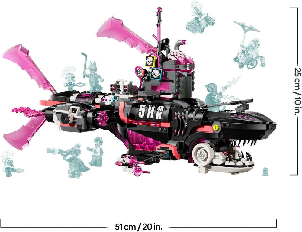 LEGO DREAMZzz Albtraumhai-U-Boot - Modulares Set mit 2 Baumöglichkeiten, 2 abnehmbaren Fluggeräten und 5 Minifiguren, inkl. Mateo und Astrid - Geschenk für Mädchen und Jungen ab 9 Jahren - 71500