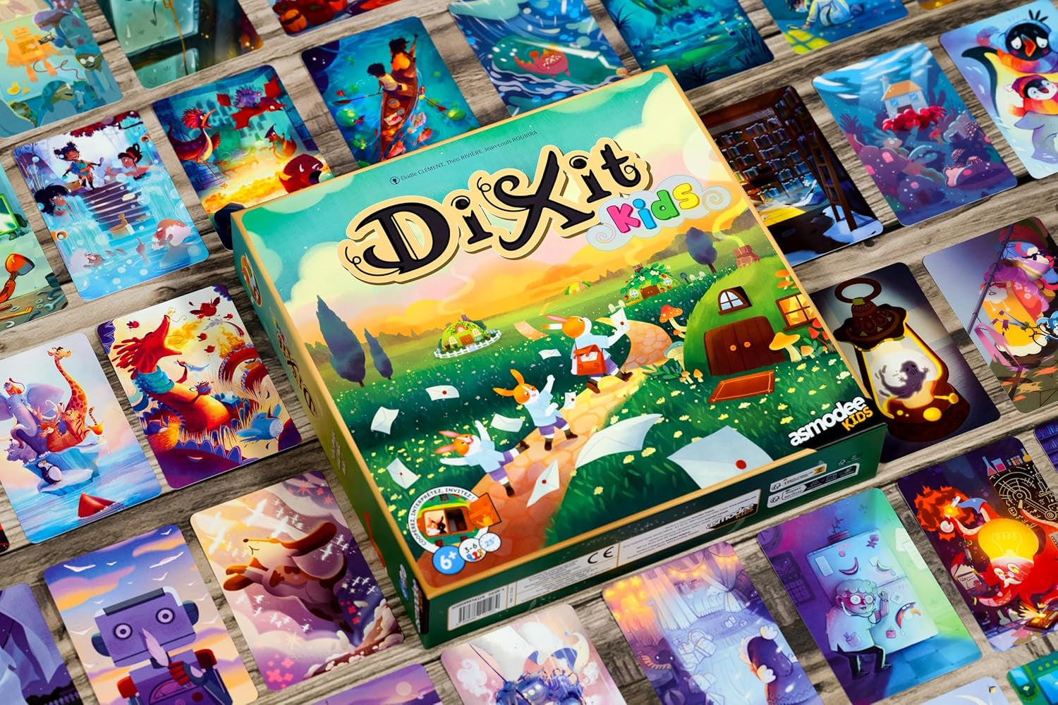 Asmodee Kids - Dixit Kids, joc de societate pentru imaginație și fantezie pentru copii și întreaga familie, cărți de joc ilustrate, 3-6 jucători, vârste 6+, 25 min, ediție italiană