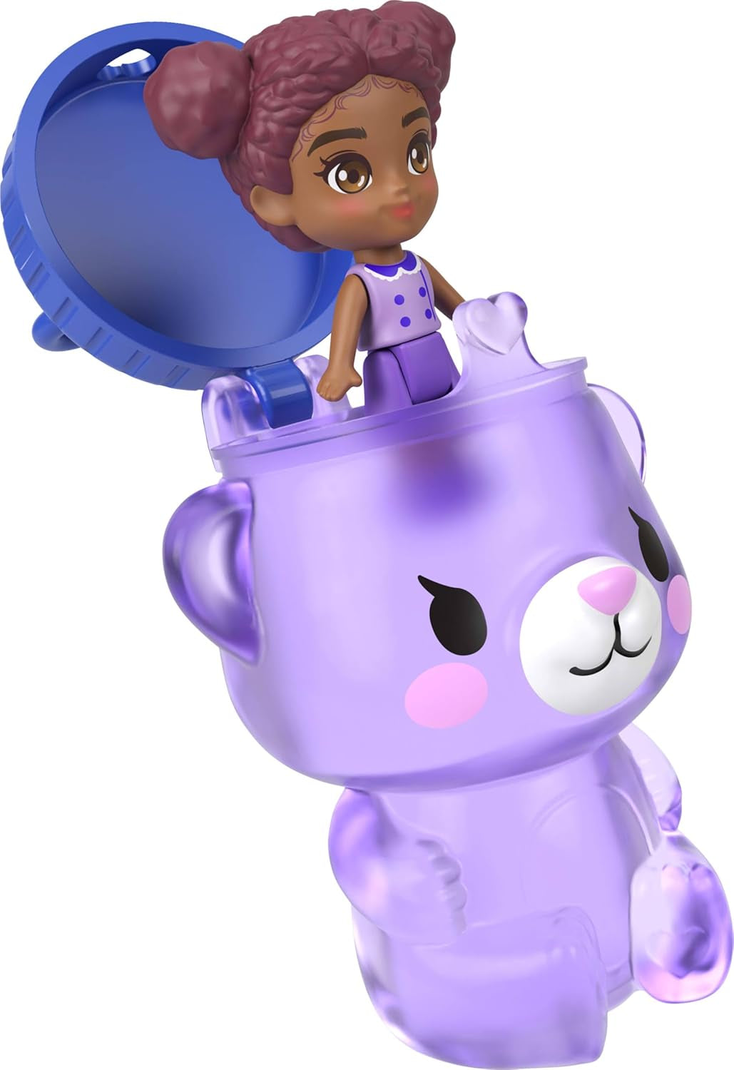 Polly Pocket Puppen und Spielset, Beste Blaubeeren-Freunde Schatulle, Reisespielzeug mit 1 Mikropuppe, Haustier und Zubehörteilen mit Obstmotiven, JKC48