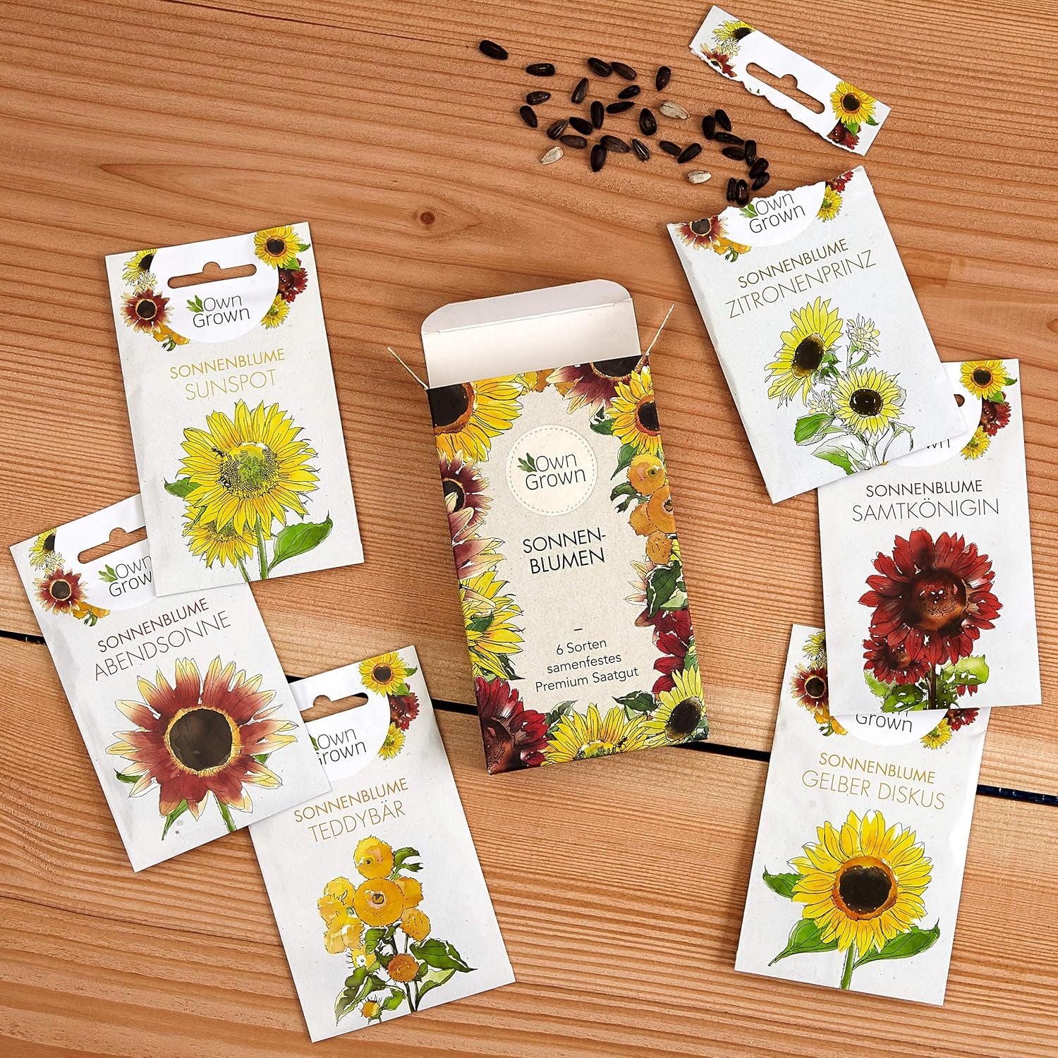 Semințe de floarea-soarelui Discus galben (Helianthus annuus): Semințe de floarea-soarelui premium, semințe de floarea-soarelui pentru cultivarea a aproximativ 20 de plante de floarea-soarelui – Semințe de flori prietenoase cu insectele de la OwnGrown