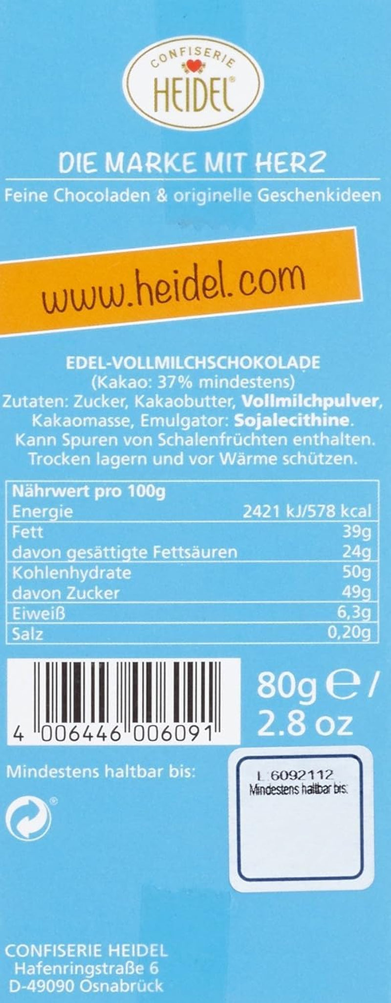 Batoane de ciocolată cu lapte Heidel Thank You 3x80g, 16 mini-batoane a câte 5g per pachet, Diverse expresii de recunoștință, Idee de cadou rafinată