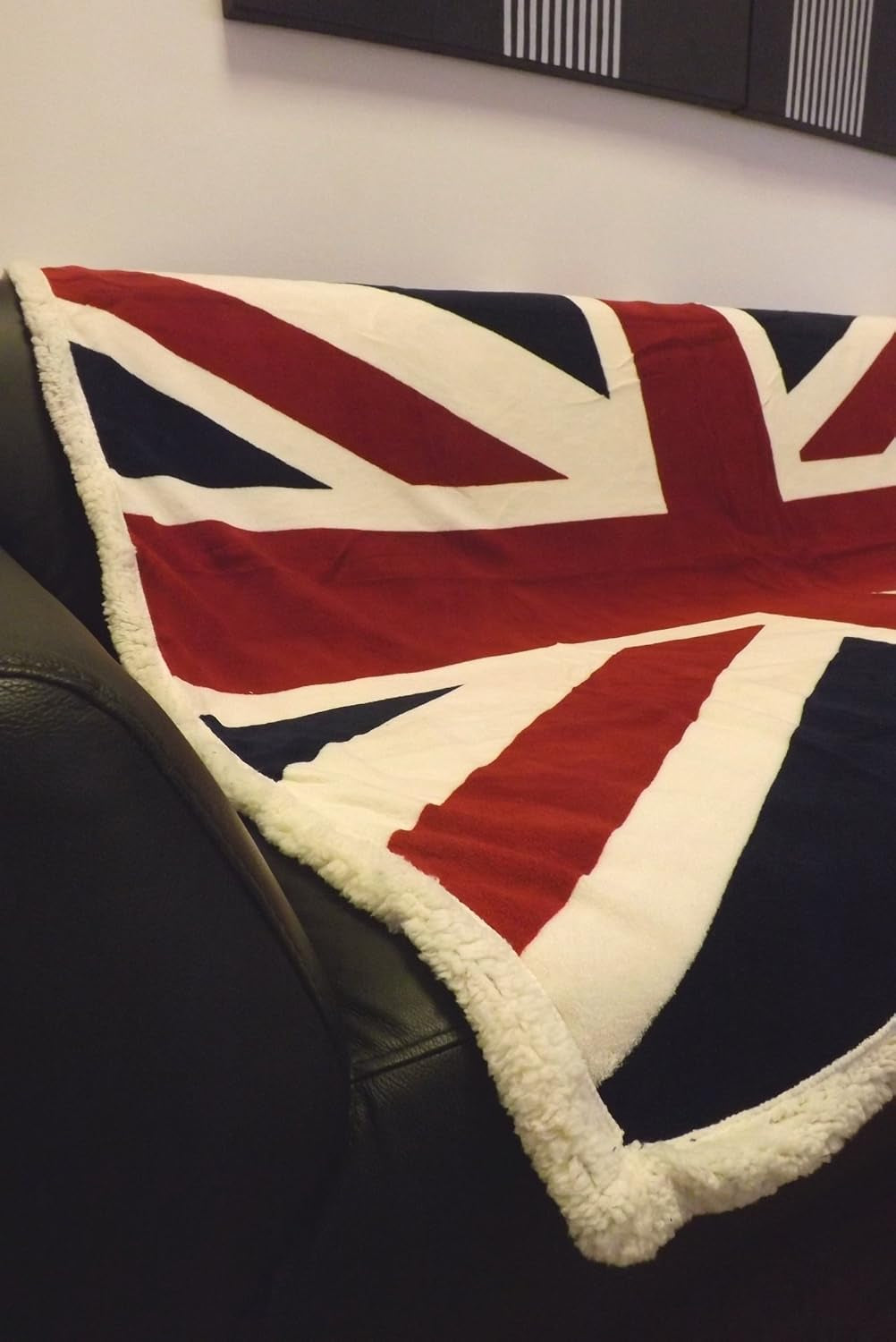 Pătură din fleece Rapport cu steagul Union Jack, extra moale, pentru pat/sofa, roșu/alb/albastru. Paturi si Cuverturi Rapport Roșu / Alb / Albastru