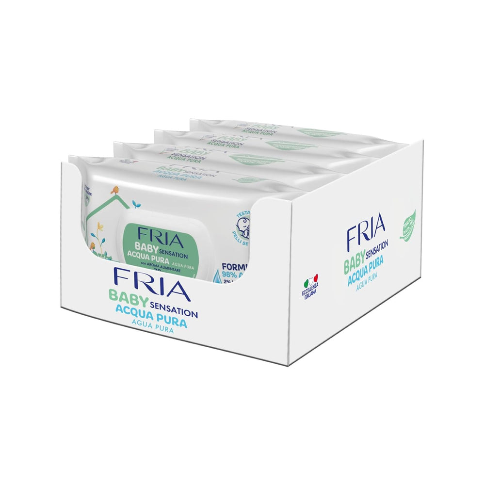 Șervețele umede Baby Sensation Pure Water, formulă cu 98% apă purificată pentru curățarea pielii, testate dermatologic, pachet economic cu 840 de șervețele