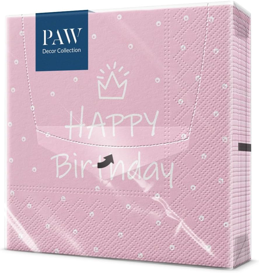 PAW - Șervețele 3 straturi (33 X 33 Cm) I 20 de bucăți I Perfect pentru petreceri, zile de naștere, sărbători I Decorațiuni de masă pentru petreceri pentru copii - Șervețele de hârtie colorate cu motiv - fotbal I minge de fotbal (pachet cu 2)