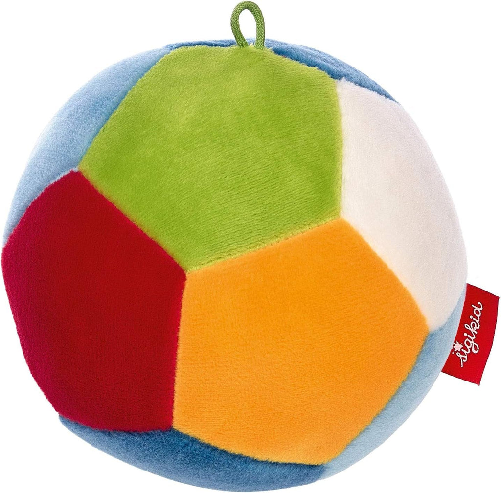 SIGIKID 49580 Softball mic Baby Activity PlayQ fete și băieți jucărie pentru copii recomandată de la 3 luni multicolor Jucarii Bebe Naty Shop Stil de fotbal colorat/10 cm