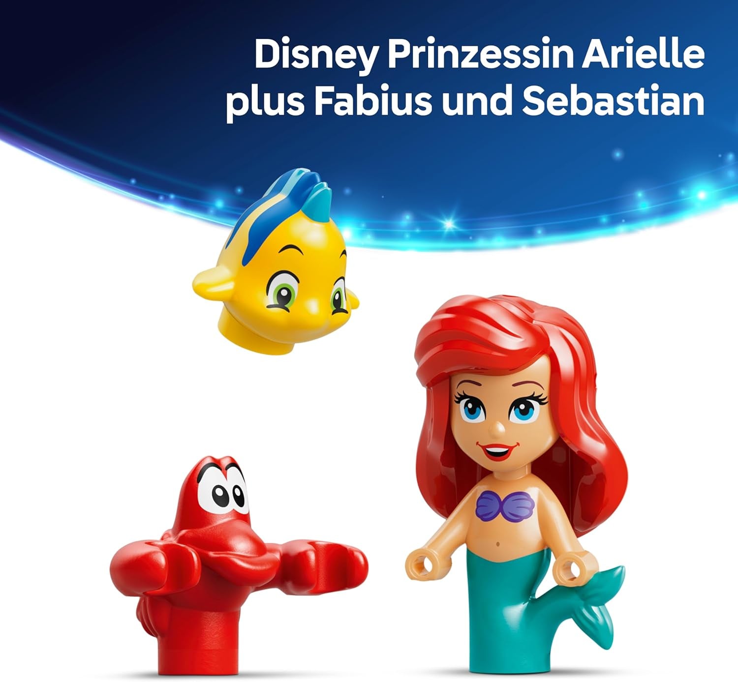 LEGO ǀ Disney Princess Arielles Magisches Mini-Schloss - Spielzeug Schloss aus Die kleine Meerjungfrau mit Einer Mikro Puppe, Tierfiguren Sebastian & Fabius - Geschenk für Mädchen ab 5 Jahren - 43285