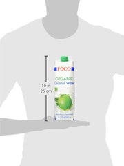 FOCO Apă de nucă de cocos organică, pură, răcoritoare, băutură sport, 100 % apă de nucă de cocos - 6 X 1 litru Naty Shop