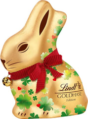 Lindt Chocolate Gold Bunny Lucky Charm Edition | 100g | Ciocolată cu lapte aurie cu model de talisman norocos pentru Paște | Ciocolată de Paște | Cadou de ciocolată | Iepuraș de ciocolată | Iepuraș de Paște