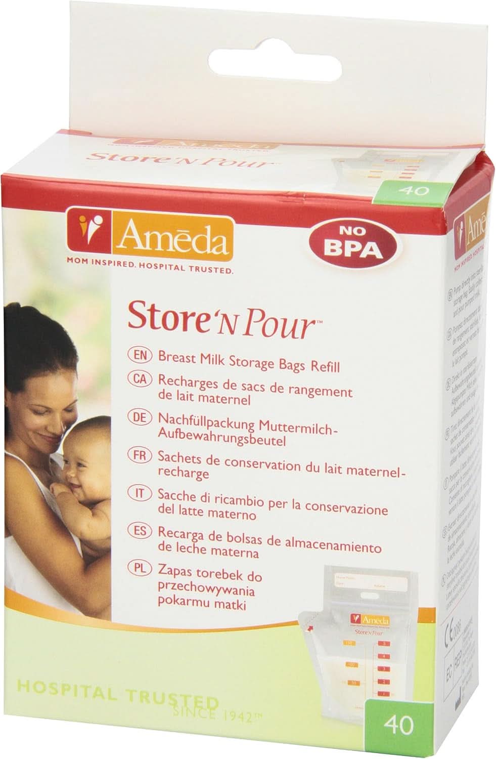 Pungi pentru lapte matern - 40 bucăți Accesorii Hrana si Alaptare Bebe Naty Shop