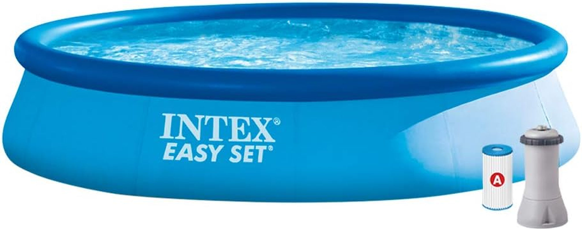 Piscină Easy Set cu filtru - Piscină supraterană 396cm x 84cm și prelată 396cm