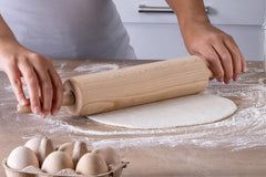 Sucitor Zenker cu rulment de alunecare Ø 6 x 44 cm PATISSERIE, sucitor ca accesoriu de copt, rolă de aluat din lemn pentru întinderea aluatului (culoare: maro), cantitate: 1 bucată