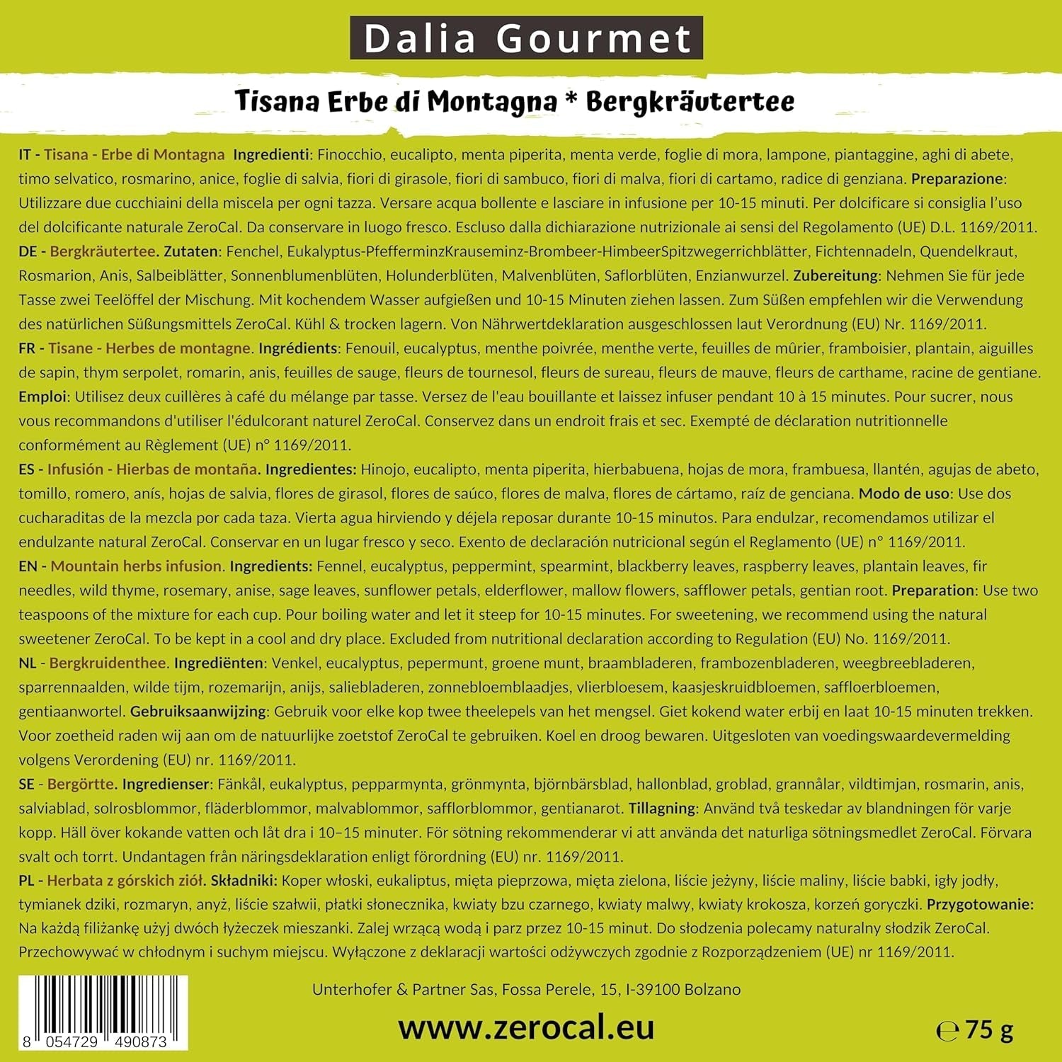 Ceai de plante vrac | Ceai de plante de munte 75 g | Calitate premium | Fără gluten | Fără lactoză | Vegan