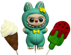 Set decoratiuni comestibile, Labubu Decoratiuni din Pasta de Zahar Nati Shop