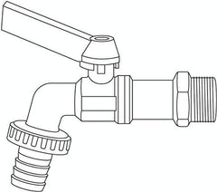 Robinet cu bilă Gardena: Robinet pentru uz interior și exterior, filet de 33,3 mm (G 1 inch), pentru furtunuri de 19 mm (3/4 inch) (7333-20)