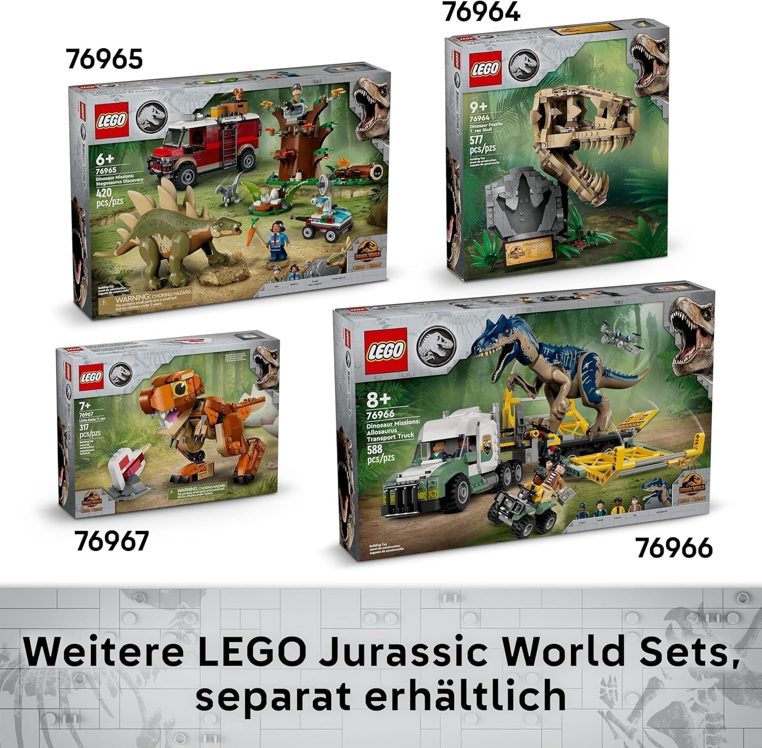 LEGO Jurassic World Dinosaur Fossils: Triceratops Skull Model, jucărie dinozaur pentru băieți și fete de la 9 ani, cadou pentru copii și fani Jurassic World 76969 Seturi de constructie Besuche den LEGO-Store