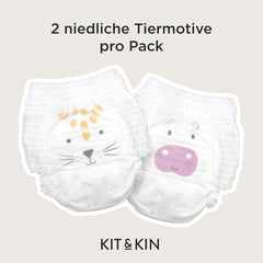 Scutece Kit & Kin Premium Eco, mărimea 4 (9-16 kg), 132 scutece, pe bază de plante și hipoalergenice, protecție fiabilă împotriva scurgerilor, vegane și fără cruzime